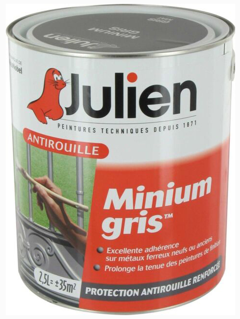 Minium gris - Primaire antirouille 2.5L gris