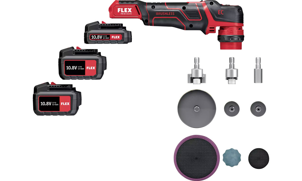 Polisseuse 18V PXE 80 10.8-EC/2.5 + 2 Batteries + Chargeur + Coffret + 19 Accessoires