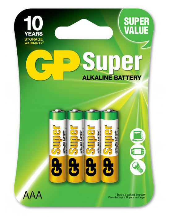 GP Super Alcaline Piles AAA/LR03 Blister de 4