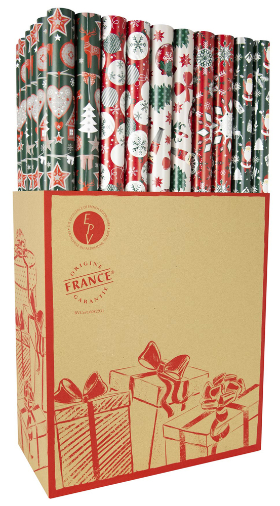 Papier Cadeau Luxe Noël 0.70x2m Box de 60rlx