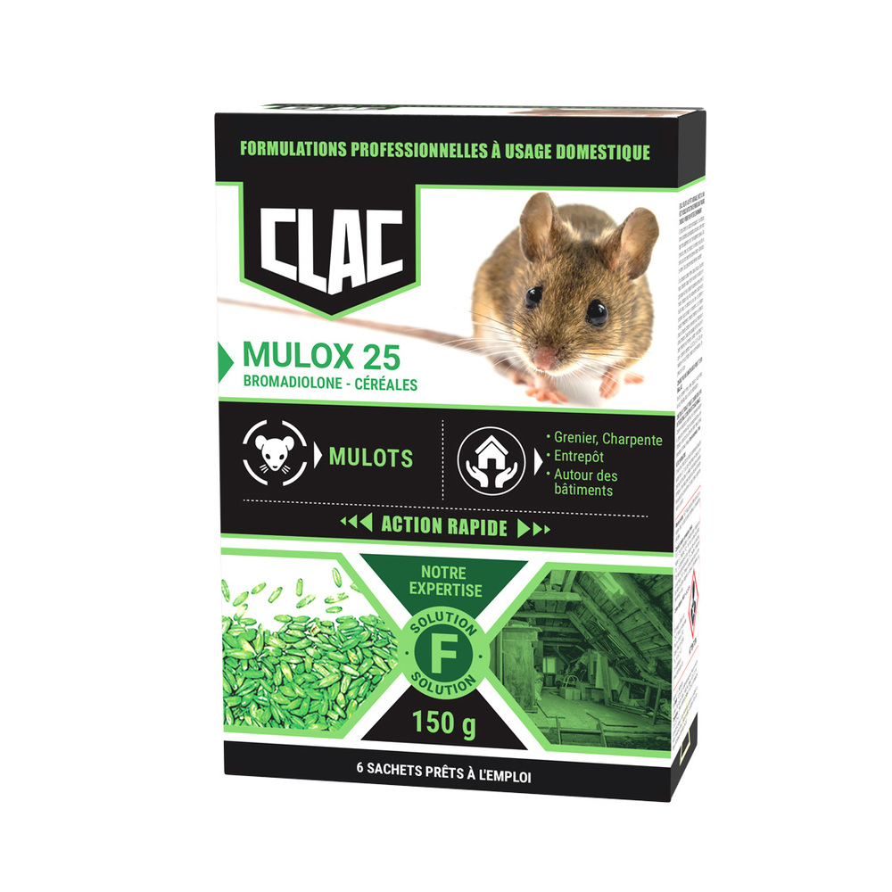 Clac Raticide en grains Spécial Mulot Boîte de 150g TP14