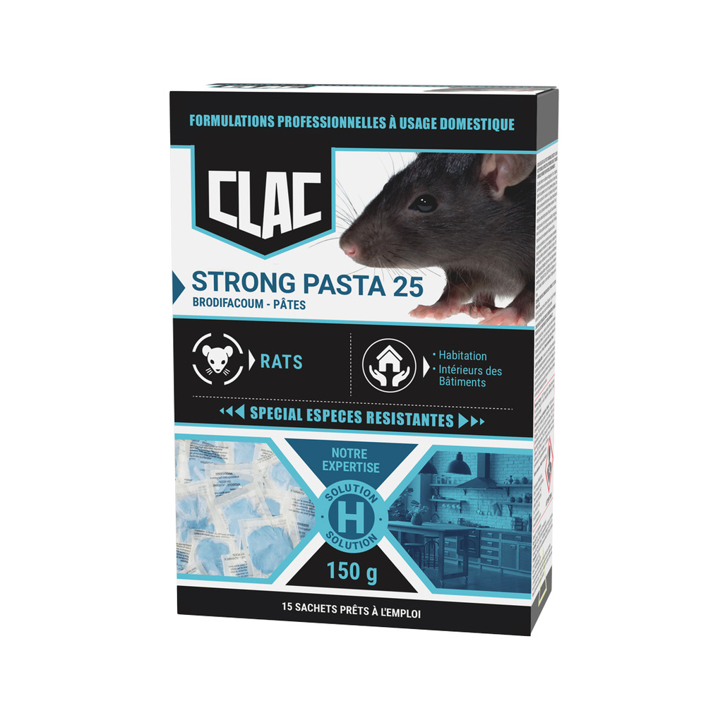 Clac Raticide en Pâte Huilée Spécial Rats Boîte de 150g TP14