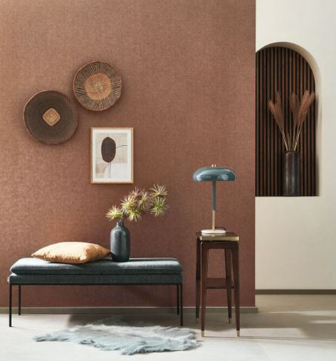 Nuancier de la collection de papiers peints Empreinte, présentant divers motifs et textures