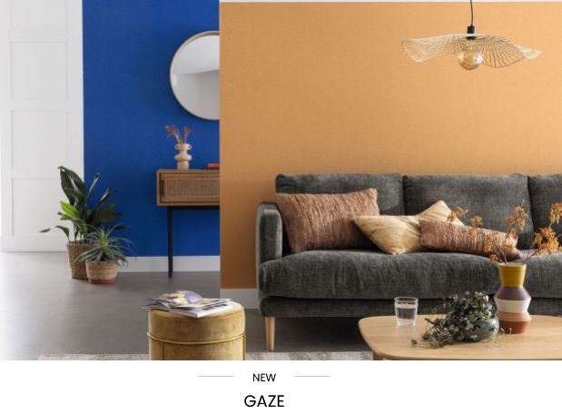 Collection de papiers peints Gaze Collection avec ses échantillons de motifs et de textures.