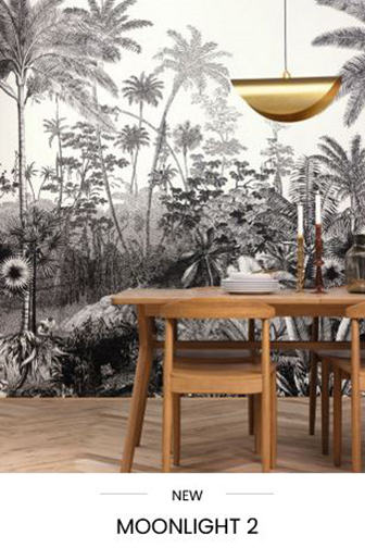 Collection de papiers peints Moonlight 2, avec son nuancier de motifs contemporains et textures douces pour un intérieur élégant.