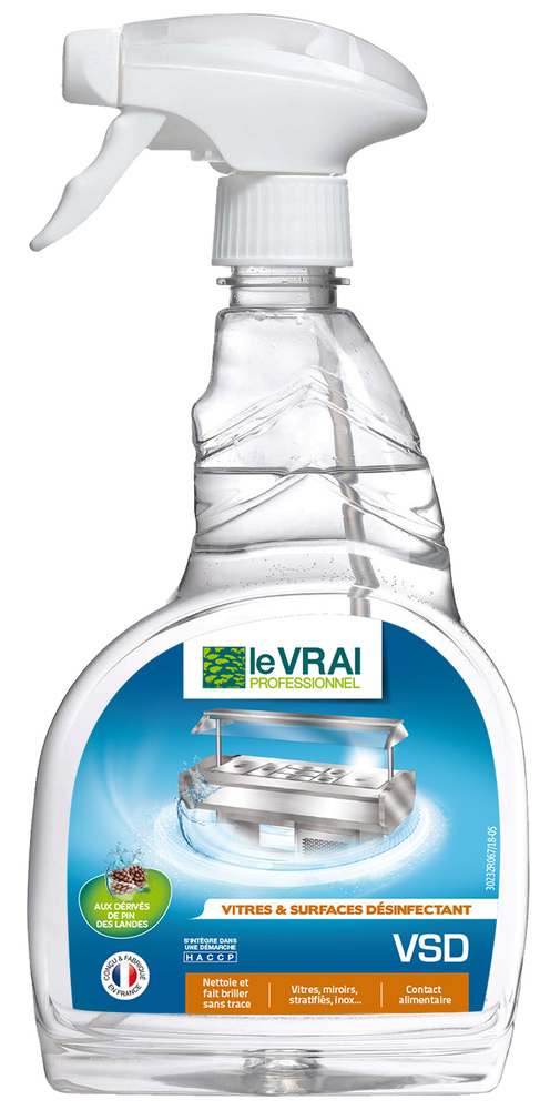 Nettoyant Désinfectant Vitres & Surfaces VSD Vaporisateur 750 ml TP2 TP4