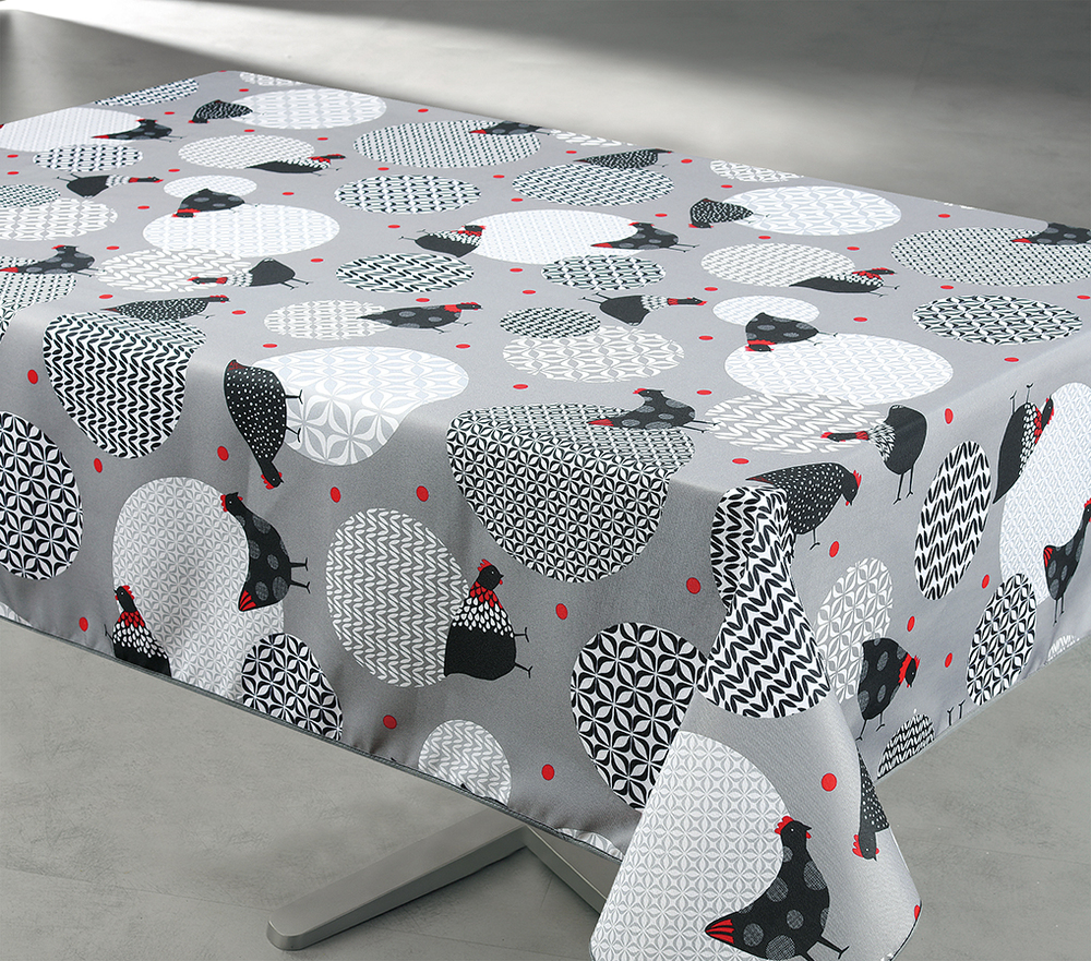 Toile cirée Picotti grise 140x240 cm imperméable