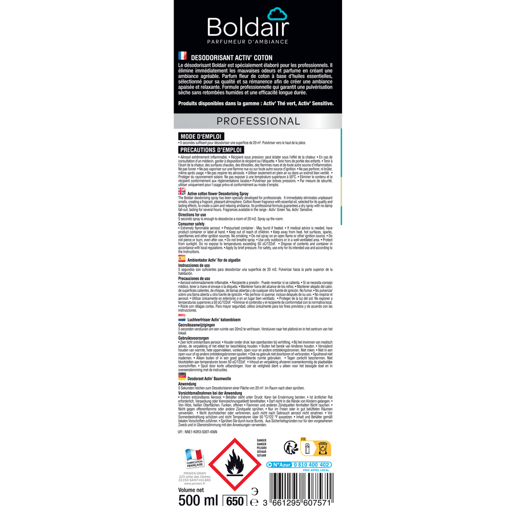 Désodorisant Aromathérapie Activ'Coton 500 ml