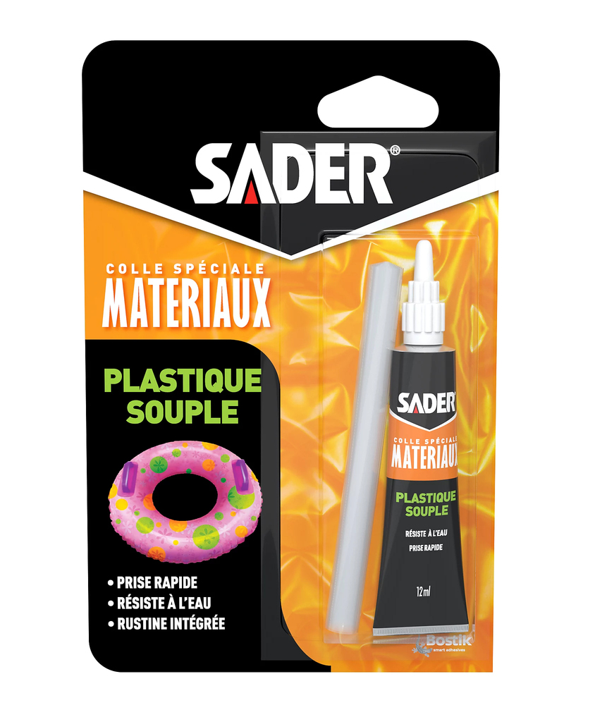 Colle Plastique souple Transparente 12ml sous Blister