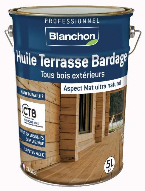 Huile Terrasse Bardage Aspect Mat Naturel, saturateur bois pour protection UV et hydrofuge
