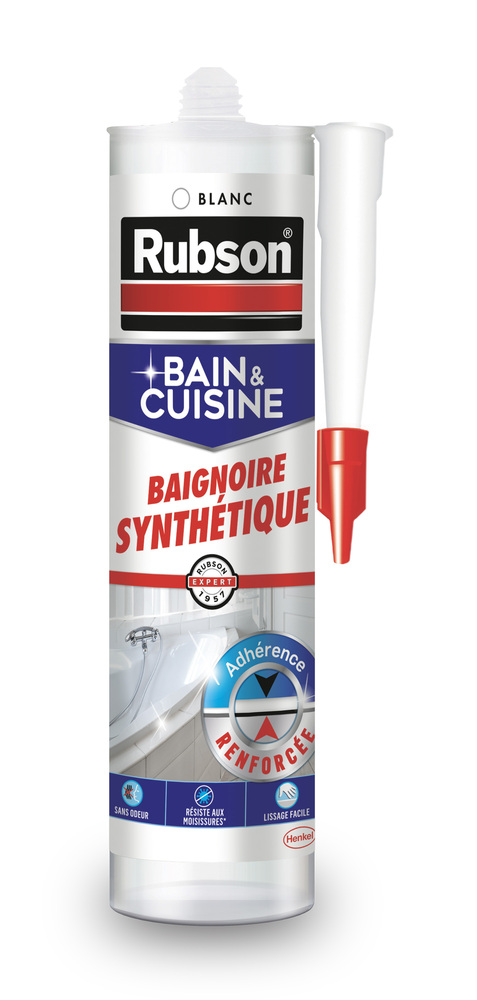 Mastic Bain & Cuisine Baignoire Synthétique Blanc 280ml