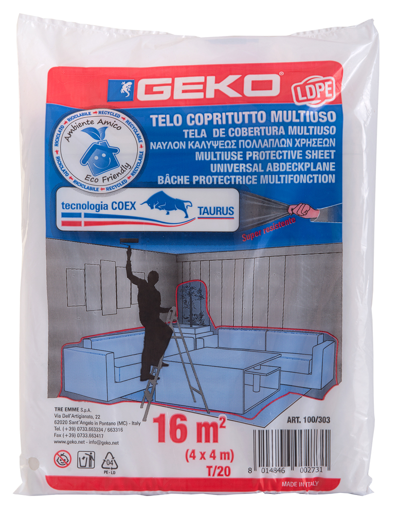 Bâche de Protection Très Épaisse 16 m² sous  Sachet 