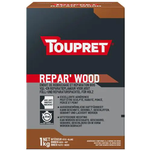 Touprelex® Enduit Allégé de Rebouchage - Enduit Extérieur - Toupret