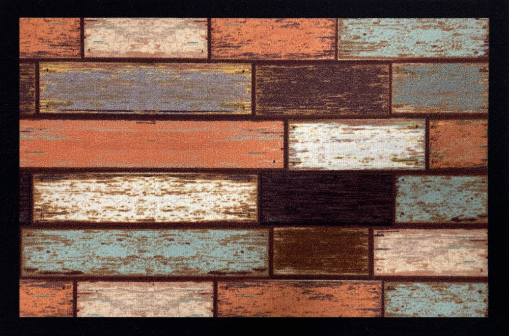 Tapis Entry Colored Scrap Wood Brown 40x60cm
