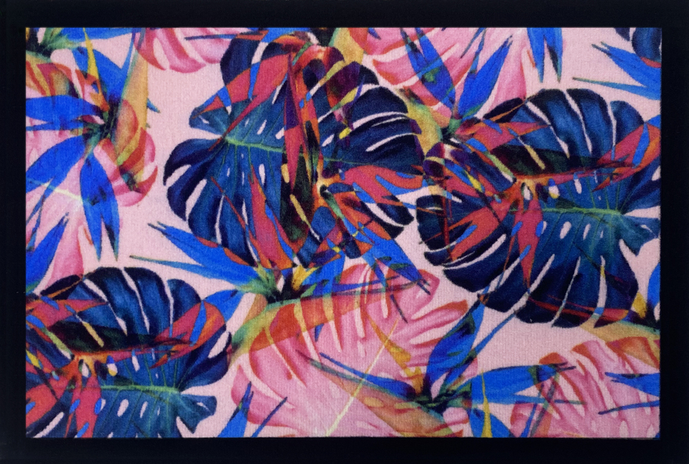 Tapis Entry Coloful Leaves Pink 40 x 60 cm