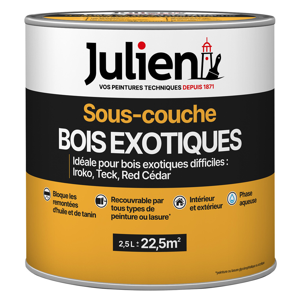 Sous-couche intérieure blanche J8 2.5L pour bois exotiques et résineux, haute adhérence