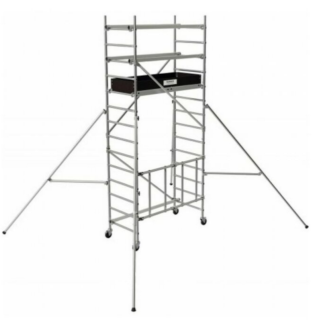 Échafaudage roulant pliant économique en aluminium RUNNER de 4.60m avec roues.