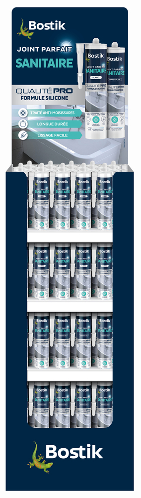 Mastic d'étanchéité Joint Parfait Sanitaire Mixte blanc 280 ml anti-moisissure, en box de 80 cartouches