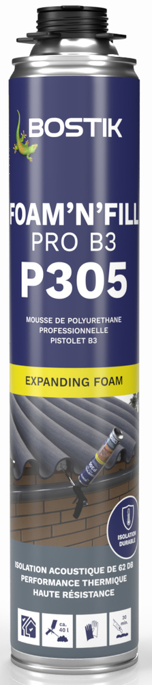 Mousse Polyuréthane PU P305 FOAM’N’FILL PRO B3 750ml
