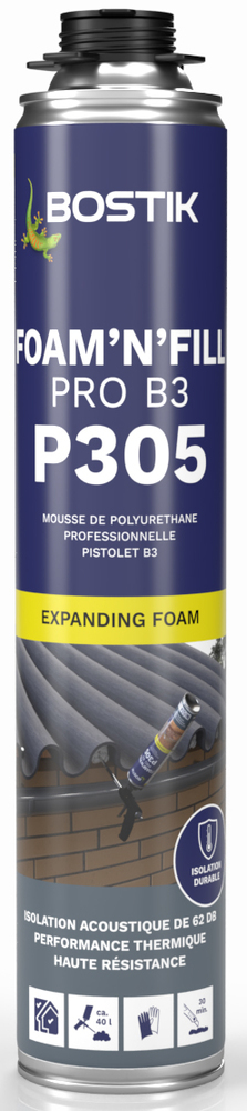 Mousse Polyuréthane PU P305 FOAM’N’FILL PRO B3 750 ml