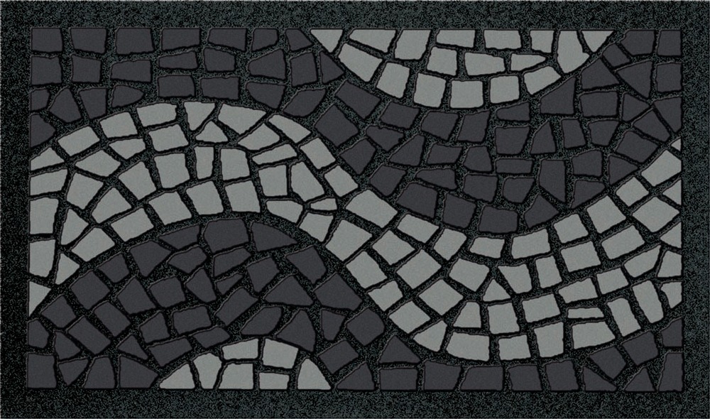 Tapis multi-usages aiguilleté Format Classic Ondes 40 x 68 cm, lot de 6, résistant et facile d'entretien