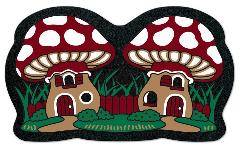 Tapis multi-usages Format Classic à motif champignons 40 x 68 cm, idéal pour entrée ou cuisine