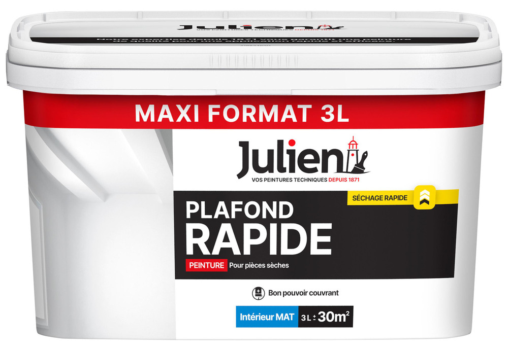 Peinture intérieure murs et plafonds Plafond Rapide Mat, couleur blanche, finition mate, séchage rapide