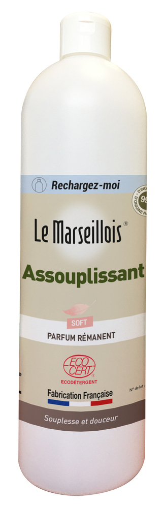 Flacon vide réutilisable de 1 litre pour assouplissant textile en vrac