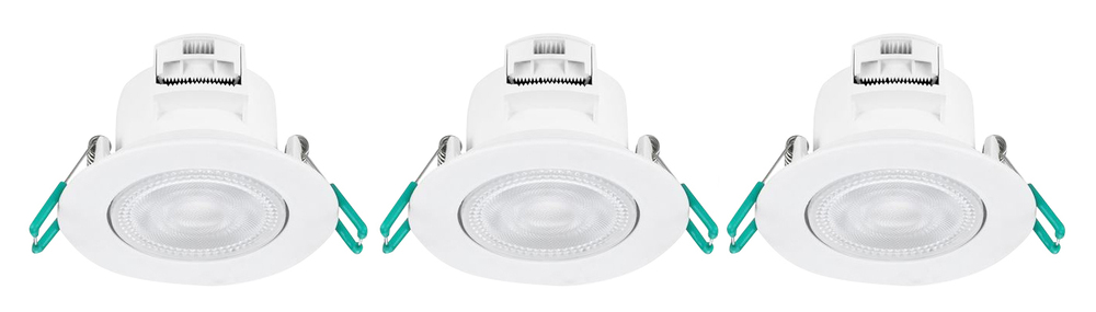 Spots Encastrés LED Intégré Blanc 6.5W IP65 Blanc Neutre Lot de 3