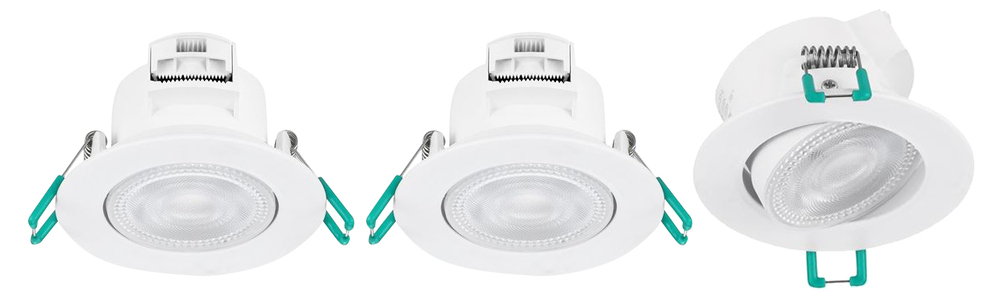 Spots Encastrés LED Intégré Blanc 5W IP44 Blanc Neutre Lot de 3