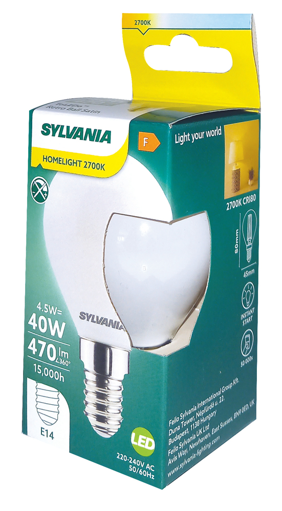 Ampoule Dépolie Sphérique LED E14 4.5W 470 lm Blanc Chaud