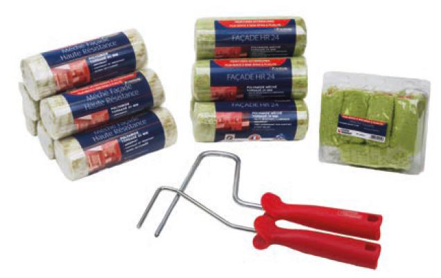 Lot de 24 Pièces Manchons et Montures Pour Façade, kit complet pour peinture extérieure sur surfaces rugueuses.