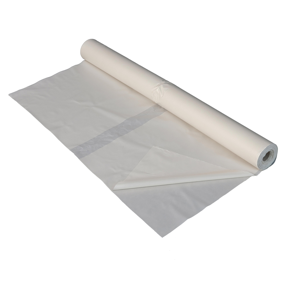 Film Polyéthylène 25m x 3m transparent en rouleau pour protection des surfaces de chantier