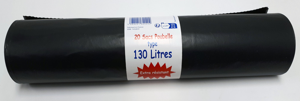 20 sacs poubelles 240 litres extra-résistants, Noir