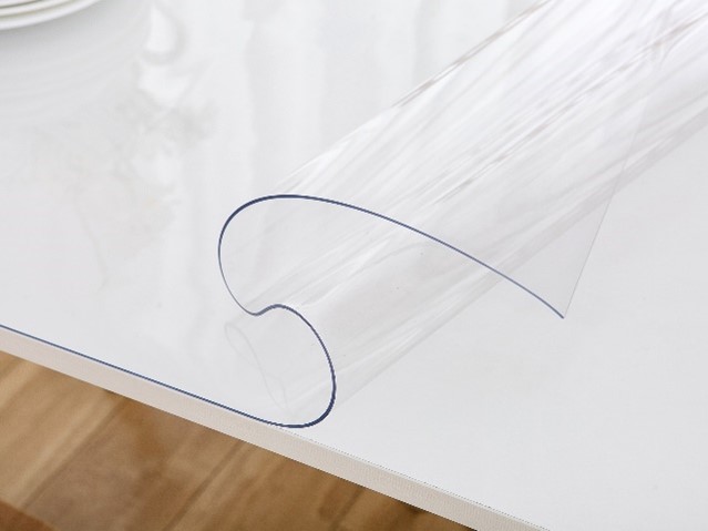 Nappe Feuille Cristal Clear Uni Transparent 140 cm x 15 m Épaisseur 80/100ème