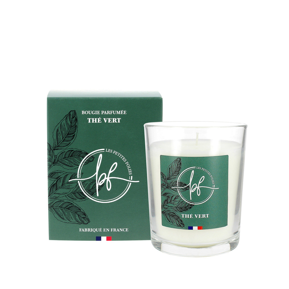 Bougie parfumée Thé Vert 180g avec étui de protection