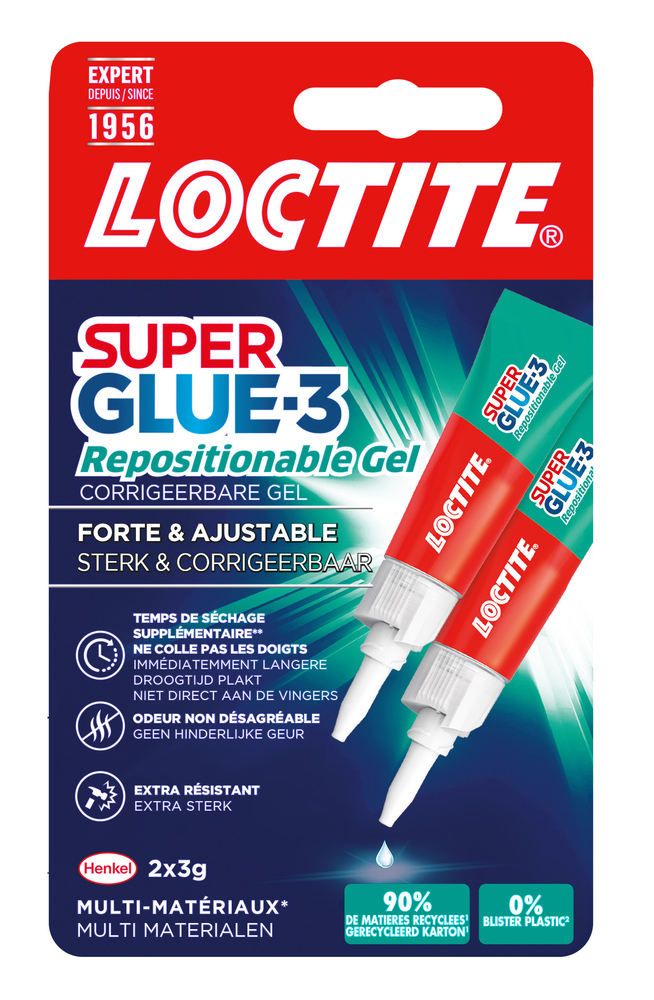 Superglue-3 Repositionnable 2 x 3 g