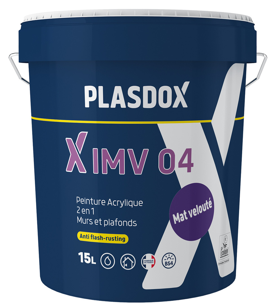 Pot de peinture intérieure mate veloutée X IMV 04 de 15 litres pour murs et plafonds