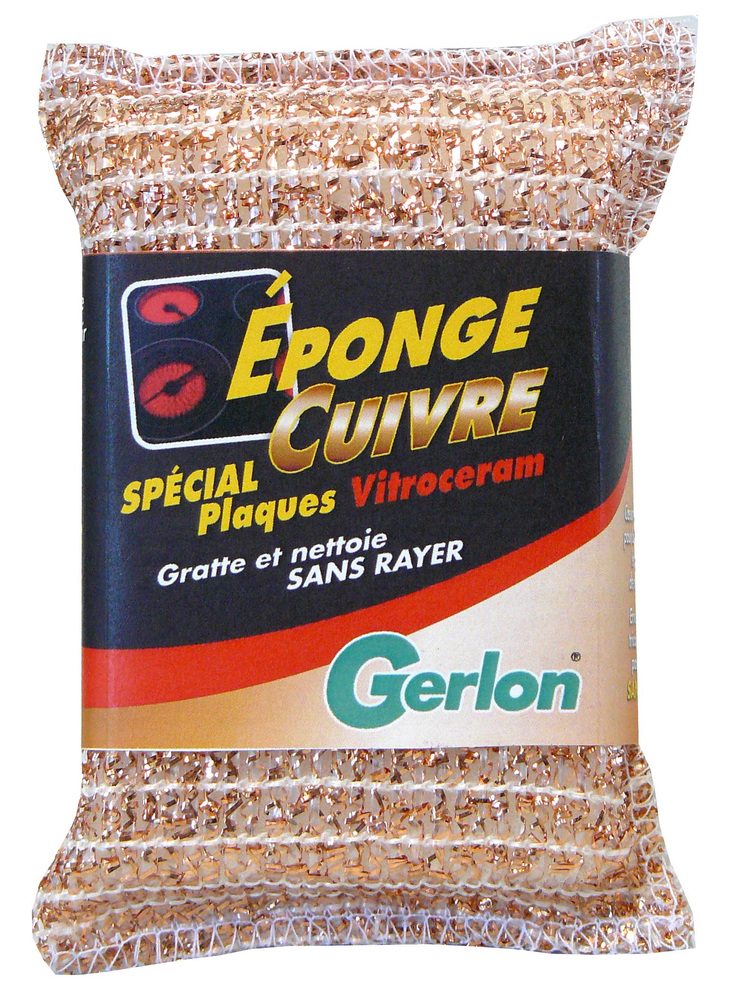 Éponge cuivre pour plaques vitrocéramiques, nettoyage efficace et sans rayures