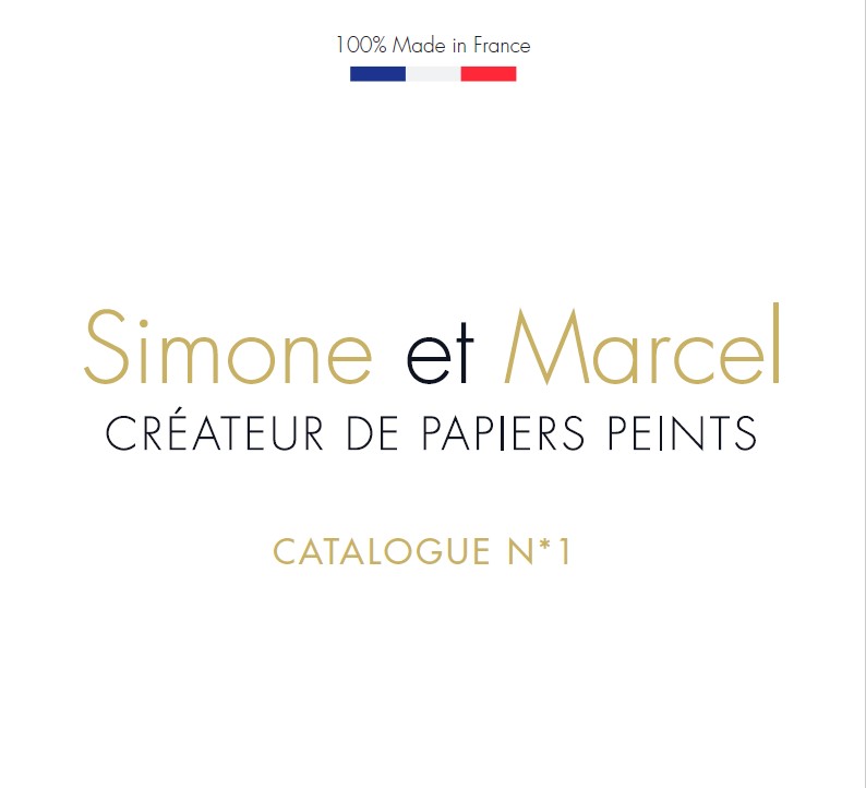 "Catalogue de collections de papiers peints ""Permanentes et Talents"" pour le secteur du bâtiment, incluant différents motifs et textures."