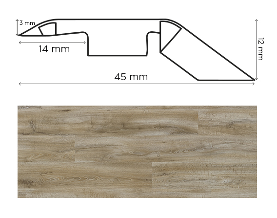 Barre de seuil Hêtre Vieilli, accessoire de finition pour parquets et stratifiés