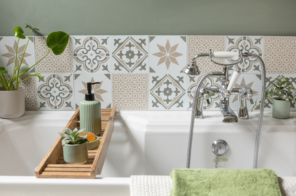 Dalles Murales Adhésives Wall Tiles Lina Beige 15.25 x 15.25 cm Boite de 6