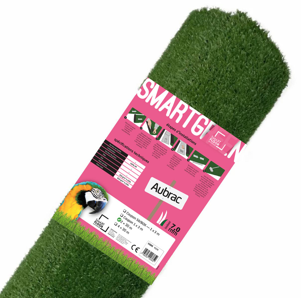 Gazon Synthétique 7 mm Aubrac Rouleau de 30 ml