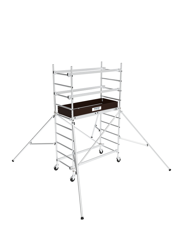 Échafaudage roulant Starteo en aluminium, idéal pour les travaux en hauteur professionnels
