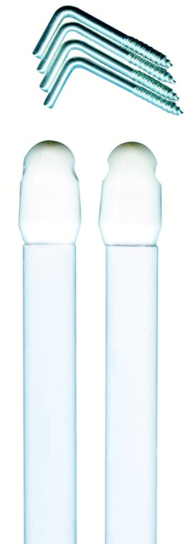 Tringles Vitrage Plates Extensibles Blanches en Sachet de 2