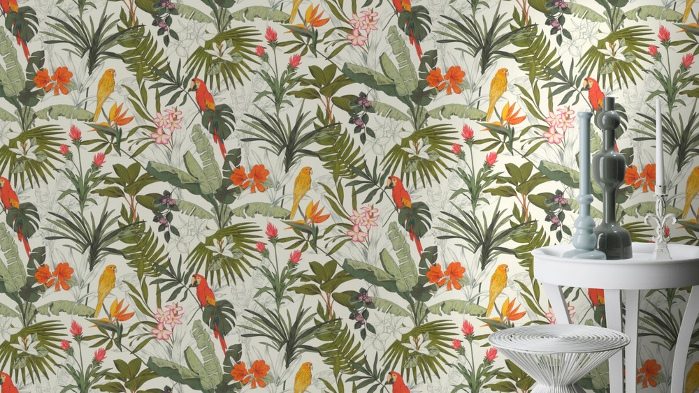 3522 - Papier Peint Vinyle Grainé sur Intissé Motif Ara Anglais Blanc