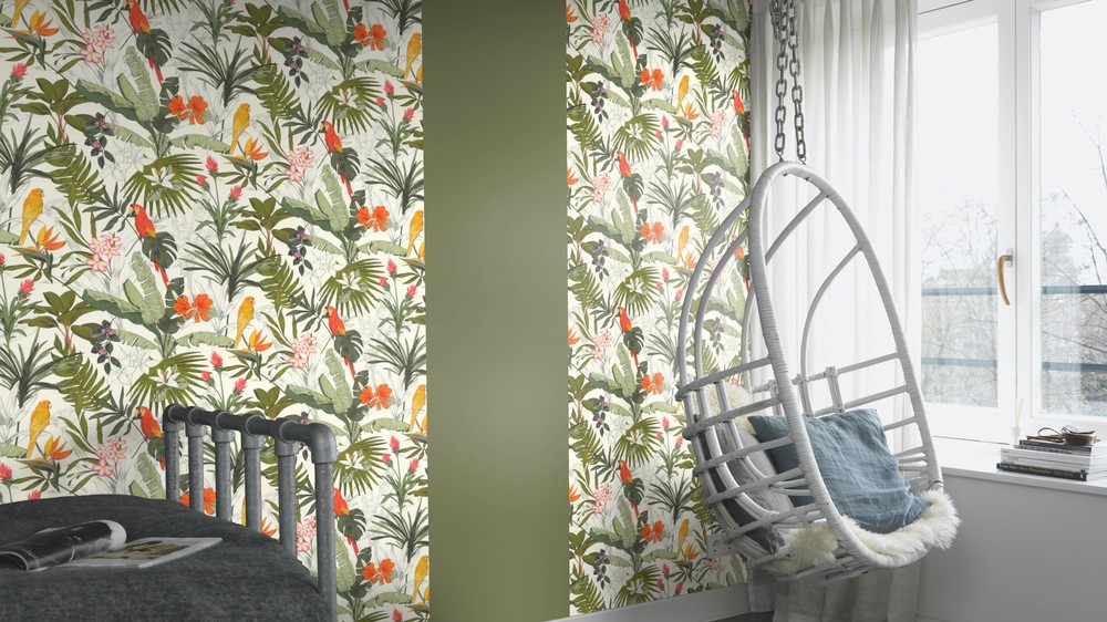 3522 - Papier Peint Vinyle Grainé sur Intissé Motif Ara Anglais Blanc