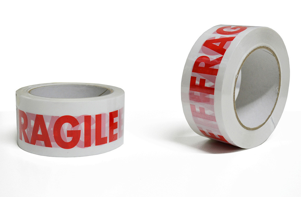 Ruban Adhésif d'Emballage Fragile 50 mm x 66 m