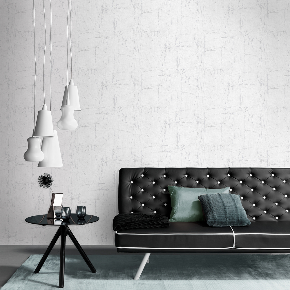 3616 - Papier Peint Vinyle Expansé Sur Intissé Scratch Gris Argent