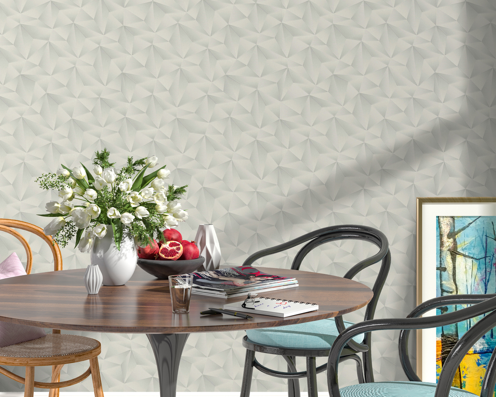 10106-31 - Papier Peint Vinyle Grainé Sur Intissé Graphique Perle